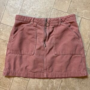 Topshop Corduroy Mini Skirt in Dusty Rose
